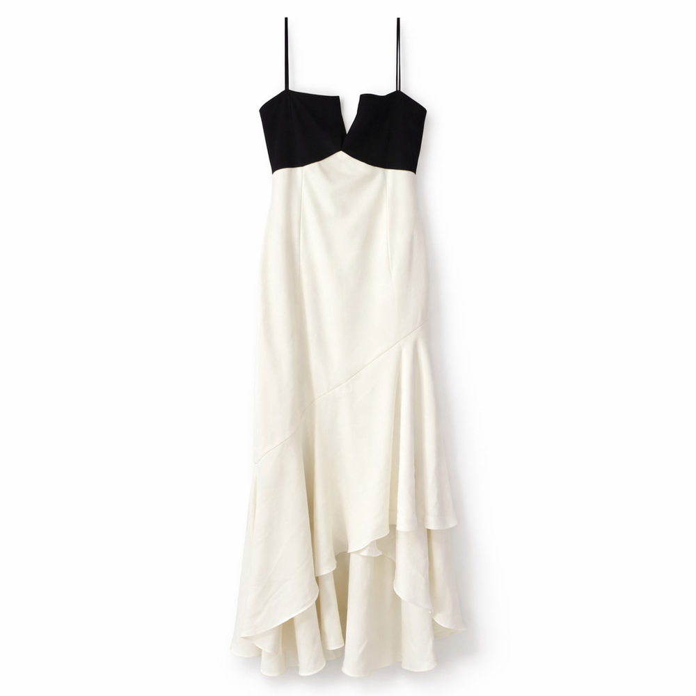 NWT Jill Jill Stuart Black & Ivory Colorblock Maxi Dress Size 10 Formal Cocktail - Picture 3 of 10